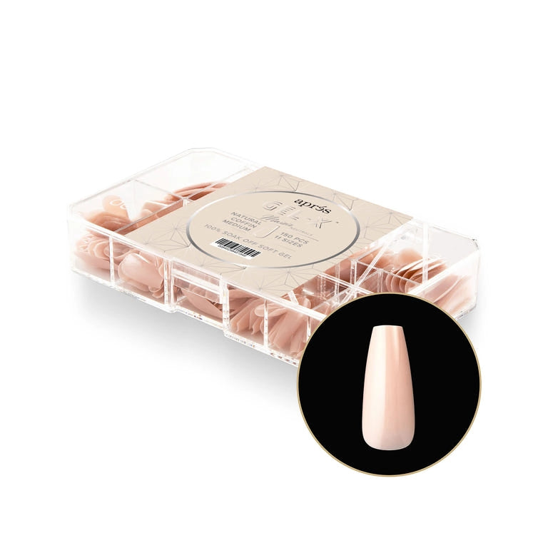 APRES NAILS - GEL X MAISIE NATURAL COFFIN MEDIUM