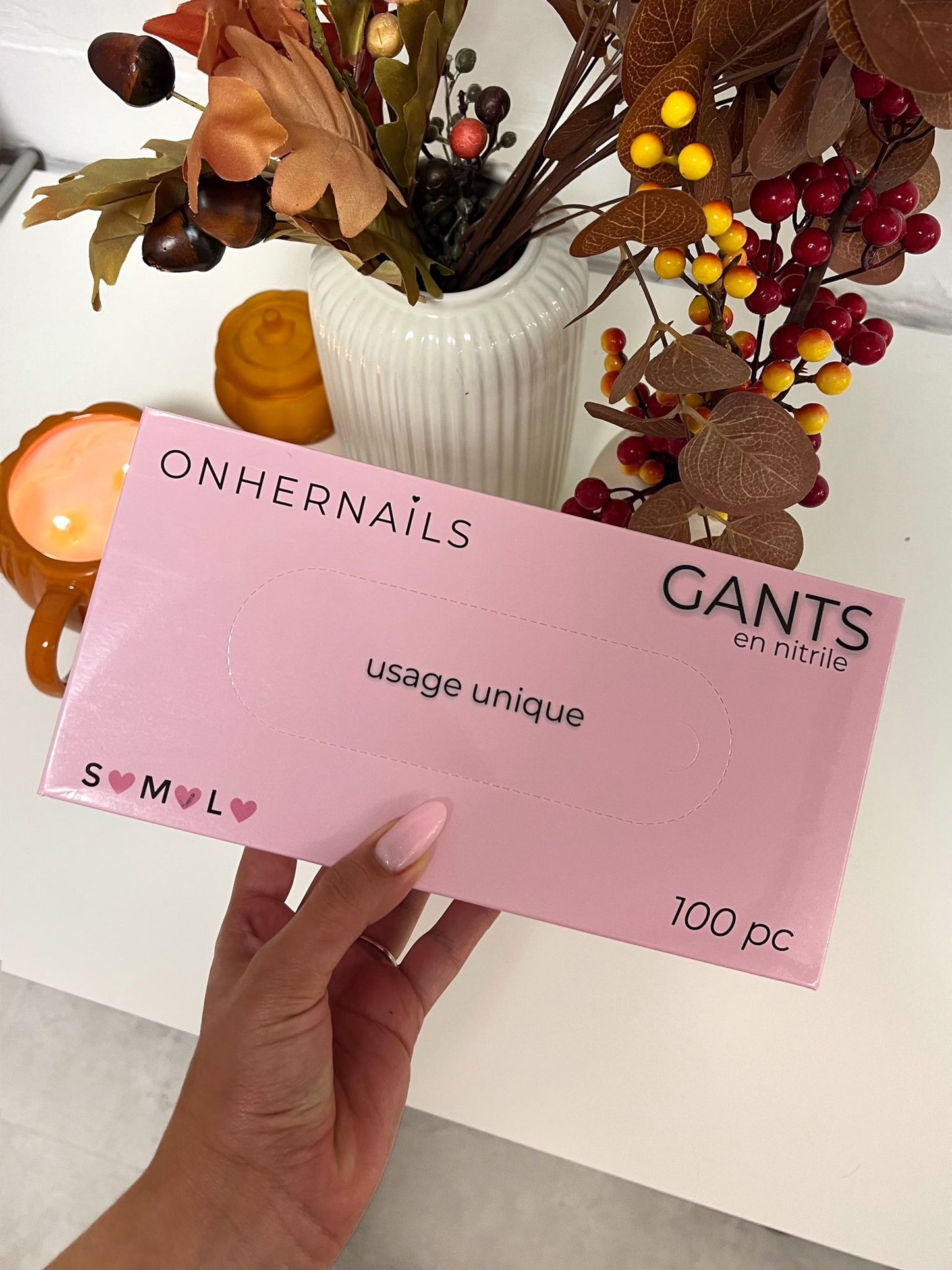 ONHERNAILS - Gants en nitrile noirs (100 pièces)
