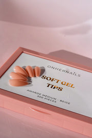ONHERNAILS - Soft gel tips Amande médium BEIGE
