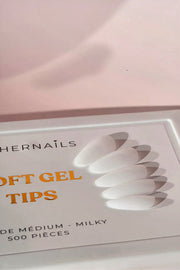 ONHERNAILS - Soft gel tips Amande médium MILKY