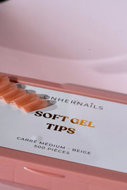 ONHERNAILS - Soft gel tips Carré médium BEIGE