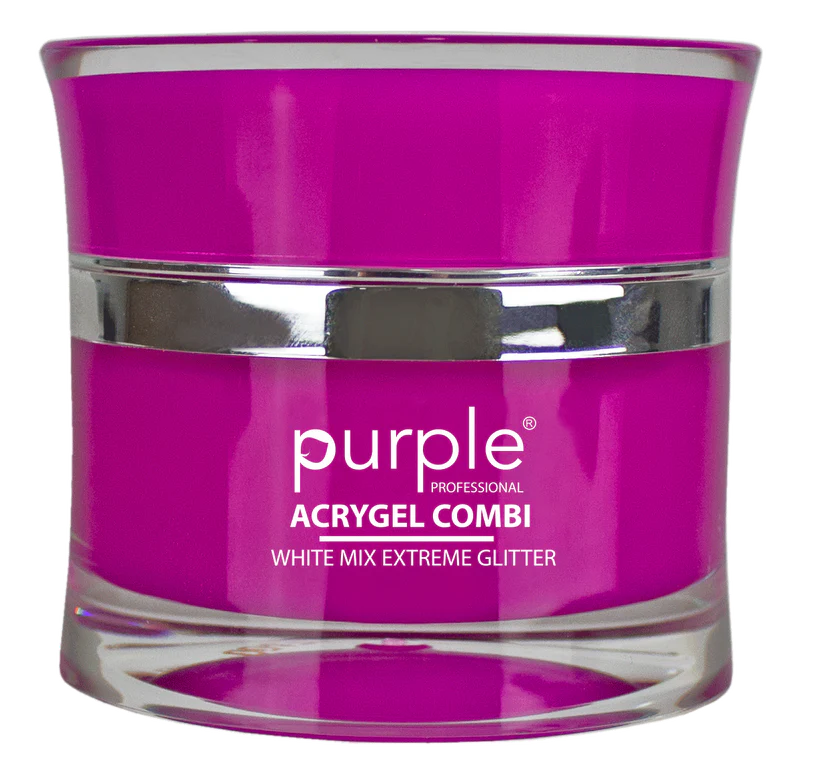 PURPLE - Acrygel Combi - White Mix Extreme Glitter
