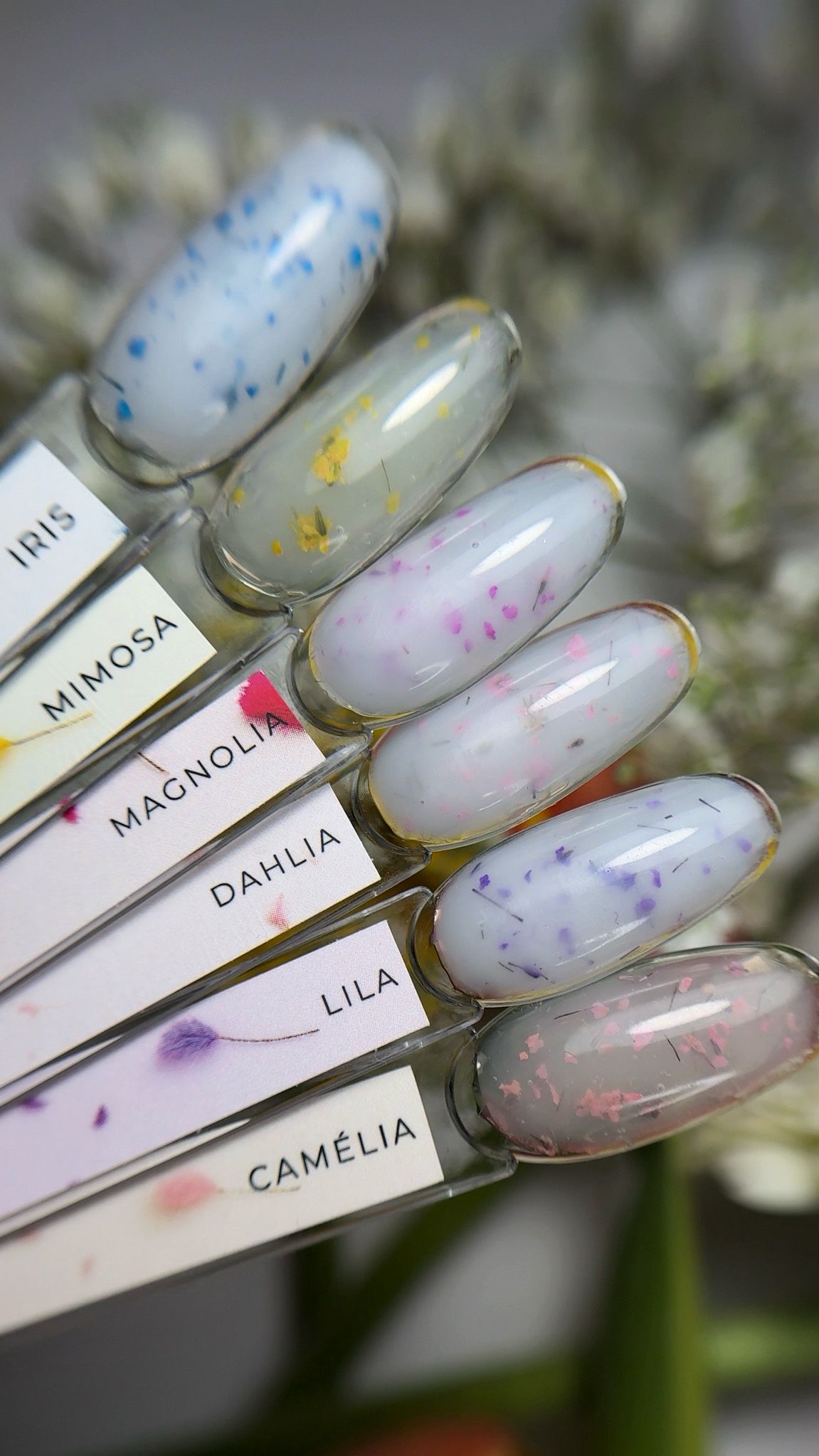 ONHERNAILS - 6 liquid gels FLEURS 🌻 + stickers nuancier