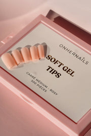 ONHERNAILS - Soft gel tips Carré médium ROSY