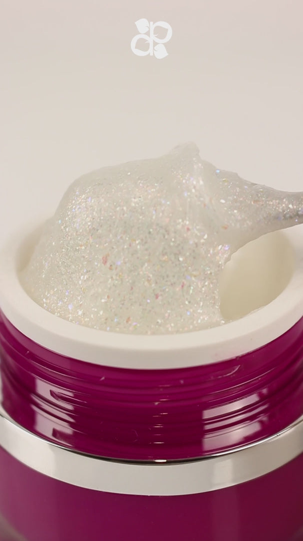 Charger la vidéo : PURPLE - Acrygel Combi - White Mix Extreme Glitter